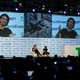 Adam Neumann, WeWork CEO, speaks to guests at TechCrunch in Manhattan in 2017.
